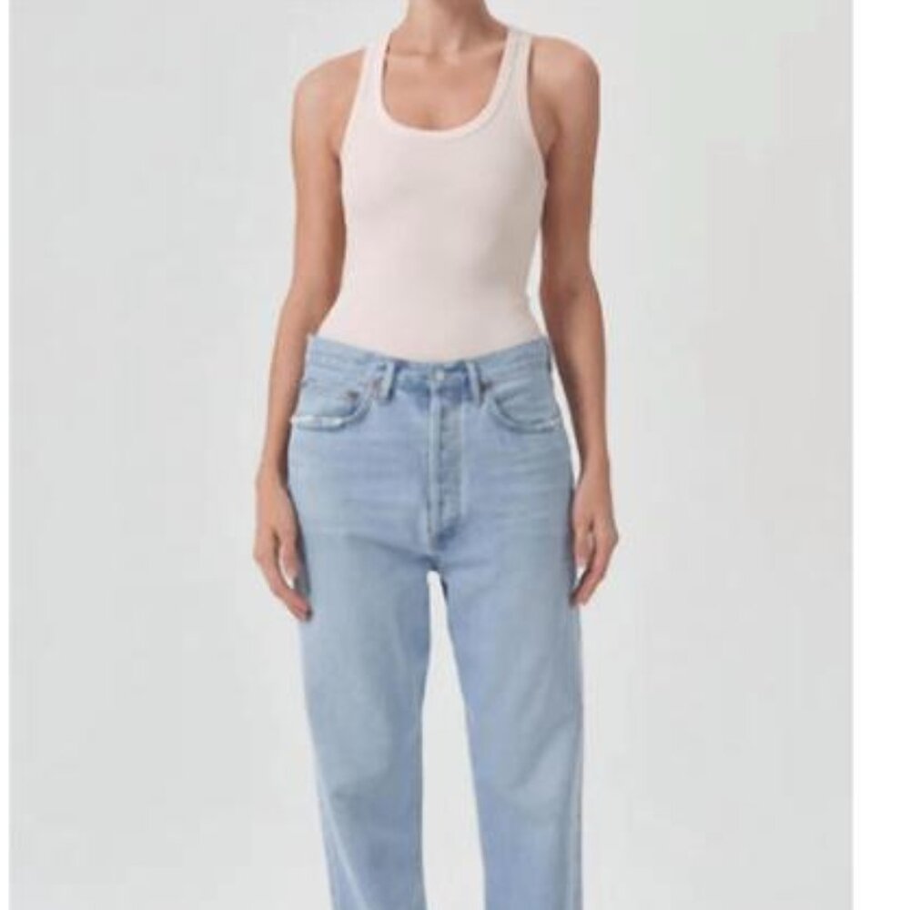 NWT! Agolde Maria Bath Salt Ribbed Bodysuit - S